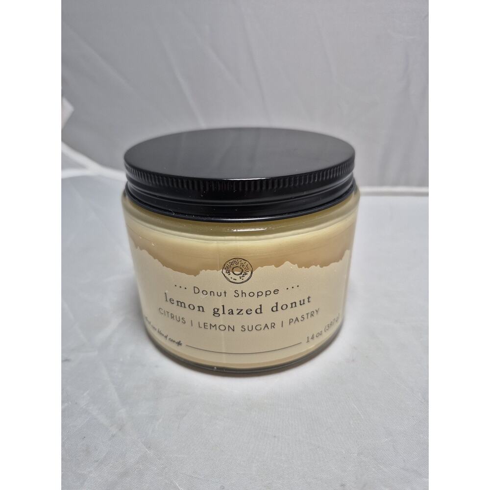 💥 Kirkland's Natural Wax Blend 14oz 3-Wick Candle LEMON GLAZED DONUT Shoppe B5